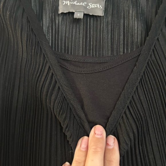 Michael Stars Black Pleated Tank Top - Picture 7 of 7